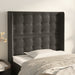 Tăblie de pat cu aripioare gri închis 83x16x118/128 cm catifea - WALTI WALTI