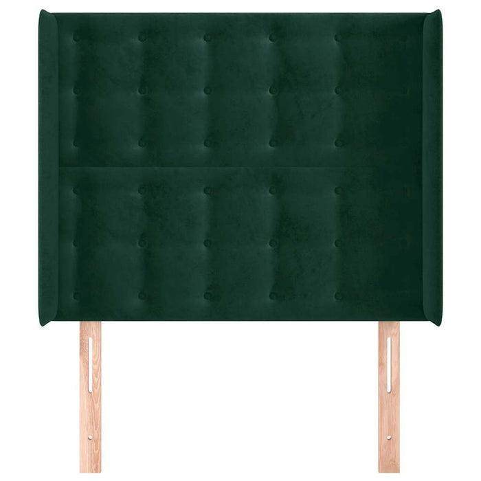 Tăblie pat cu aripioare verde închis 83x16x118/128 cm catifea - WALTI WALTI