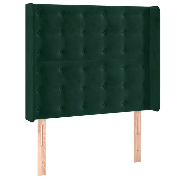 Tăblie pat cu aripioare verde închis 93x16x118/128 cm catifea - WALTI WALTI