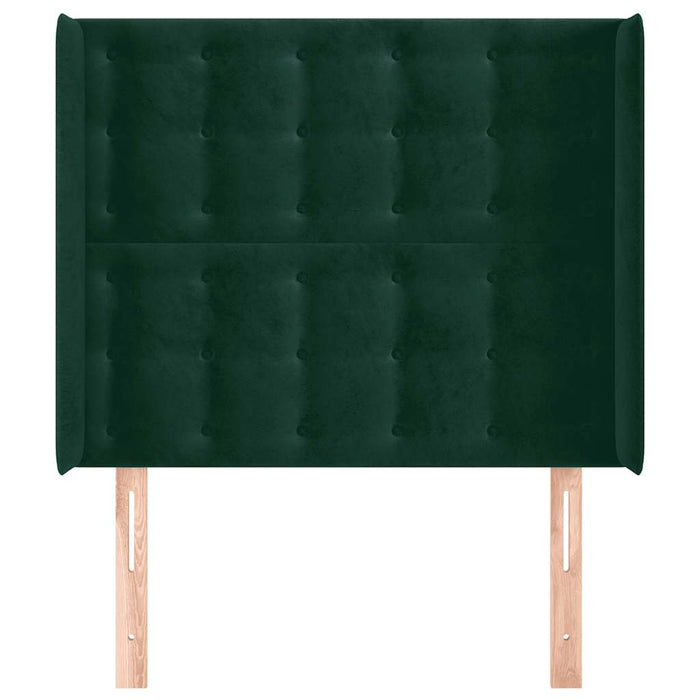 Tăblie pat cu aripioare verde închis 93x16x118/128 cm catifea - WALTI WALTI
