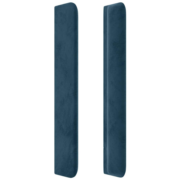 Tăblie pat cu aripioare albastru închis 93x16x118/128cm catifea WALTI