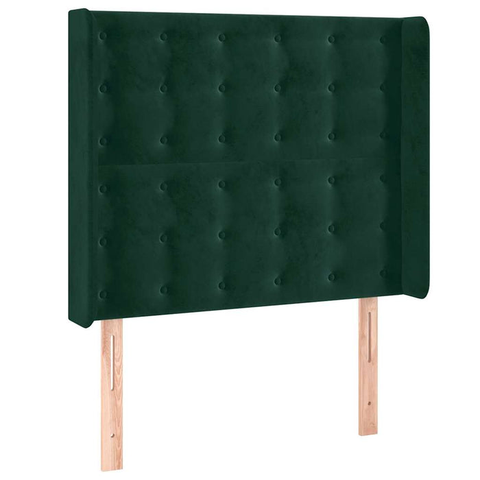 Tăblie pat cu aripioare verde închis 103x16x118/128 cm catifea - WALTI WALTI