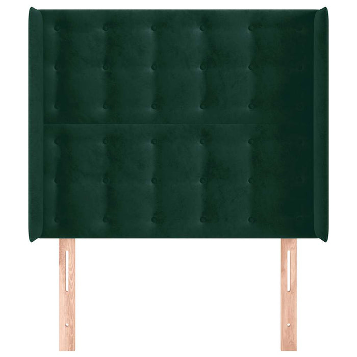 Tăblie pat cu aripioare verde închis 103x16x118/128 cm catifea - WALTI WALTI