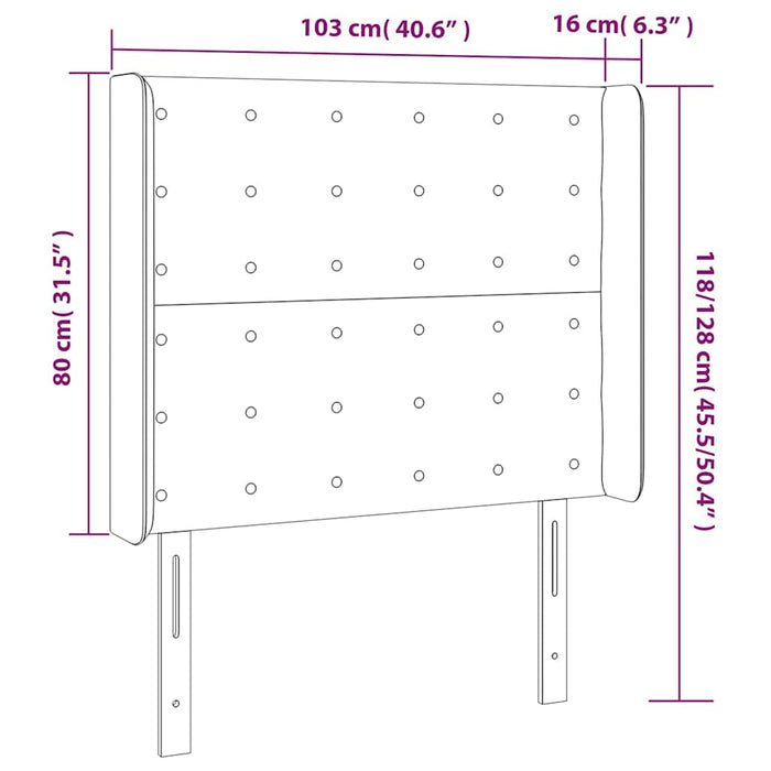 Tăblie pat cu aripioare verde închis 103x16x118/128 cm catifea - WALTI WALTI