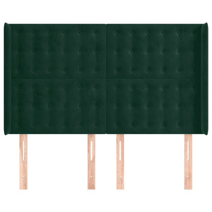 Tăblie pat cu aripioare verde închis 147x16x118/128 cm catifea - WALTI WALTI