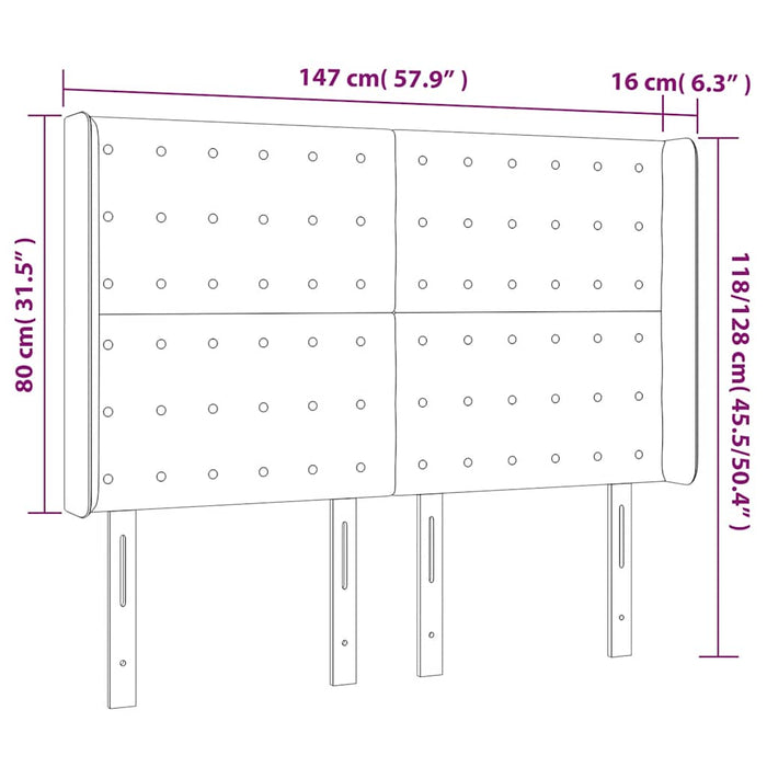 Tăblie pat cu aripioare verde închis 147x16x118/128 cm catifea - WALTI WALTI