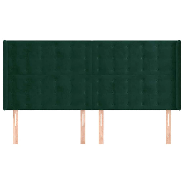 Tăblie pat cu aripioare verde închis 163x16x118/128 cm catifea - WALTI WALTI