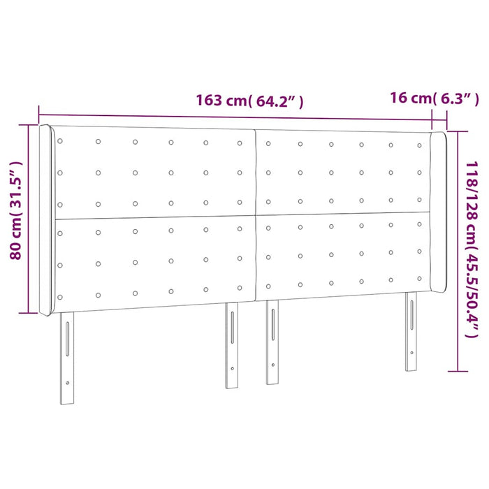Tăblie pat cu urechi albastru închis 163x16x118/128 cm catifea - WALTI WALTI