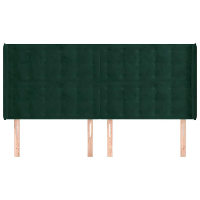 Tăblie pat cu aripioare verde închis 183x16x118/128 cm catifea - WALTI WALTI