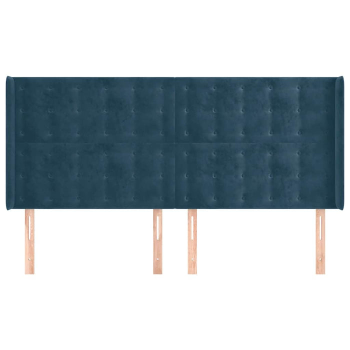 Tăblie pat cu urechi albastru închis 183x16x118/128 cm catifea - WALTI WALTI