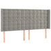Tăblie de pat cu aripioare gri deschis 203x16x118/128cm catifea - WALTI WALTI
