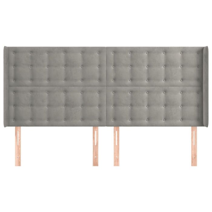 Tăblie de pat cu aripioare gri deschis 203x16x118/128cm catifea - WALTI WALTI