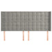 Tăblie de pat cu aripioare gri deschis 203x16x118/128cm catifea - WALTI WALTI