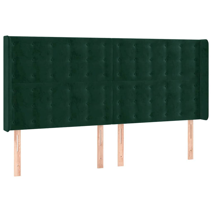 Tăblie pat cu aripioare verde închis 203x16x118/128 cm catifea - WALTI WALTI