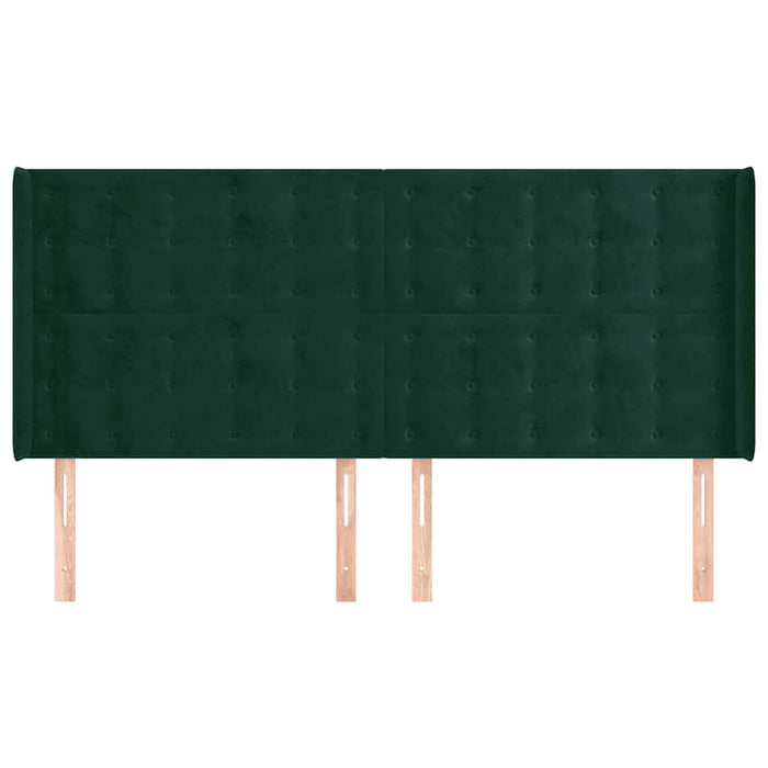 Tăblie pat cu aripioare verde închis 203x16x118/128 cm catifea - WALTI WALTI