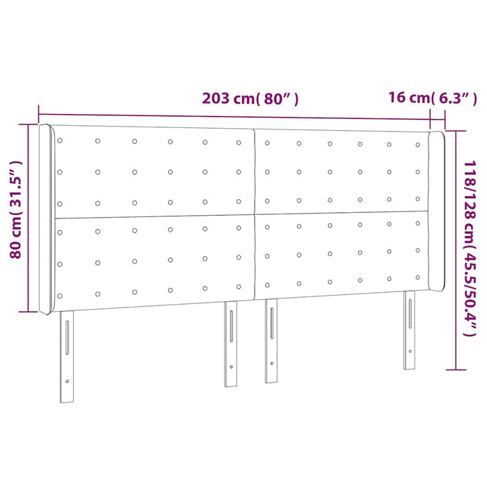 Tăblie pat cu aripioare verde închis 203x16x118/128 cm catifea - WALTI WALTI