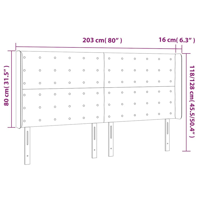 Tăblie pat cu urechi albastru închis 203x16x118/128 cm catifea - WALTI WALTI