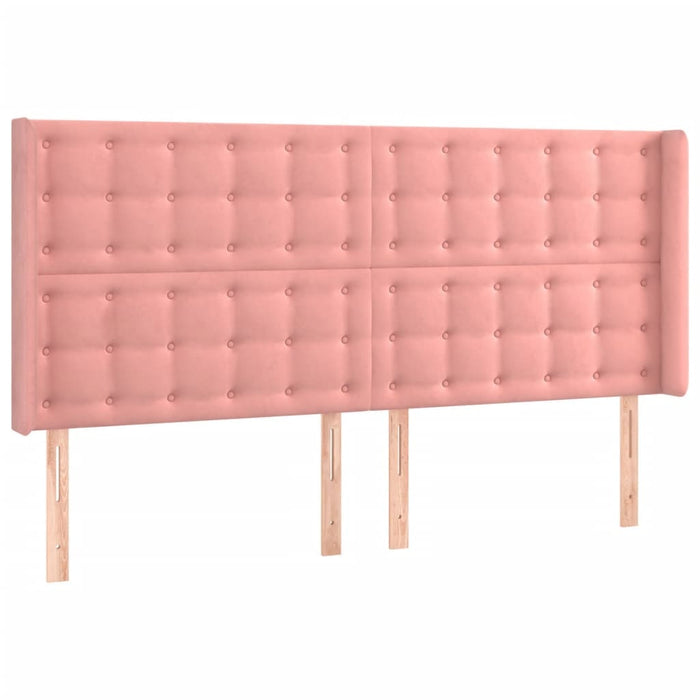 Tăblie de pat cu aripioare, roz, 203x16x118/128 cm, catifea - WALTI WALTI