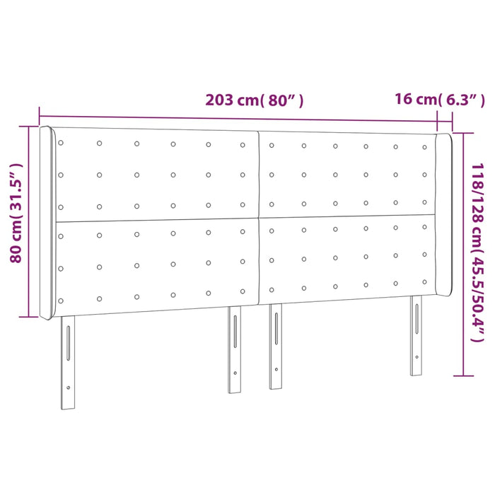 Tăblie de pat cu aripioare, roz, 203x16x118/128 cm, catifea - WALTI WALTI