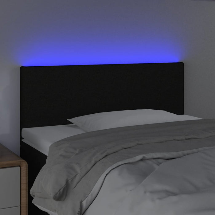 Tăblie de pat cu LED, negru, 90x5x78/88 cm, textil - WALTI WALTI