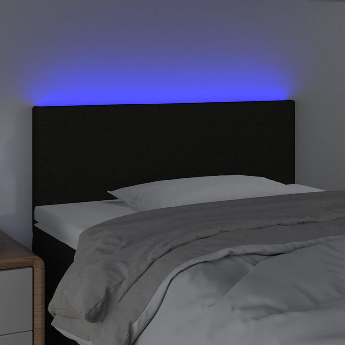 Tăblie de pat cu LED, negru, 100x5x78/88 cm, textil - WALTI WALTI
