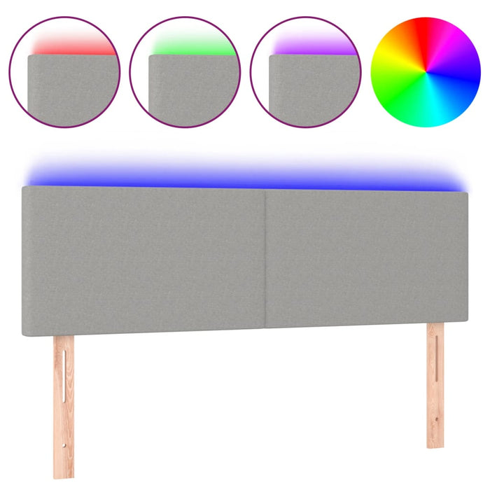 Tăblie de pat cu LED, gri deschis, 144x5x78/88 cm, textil - WALTI WALTI