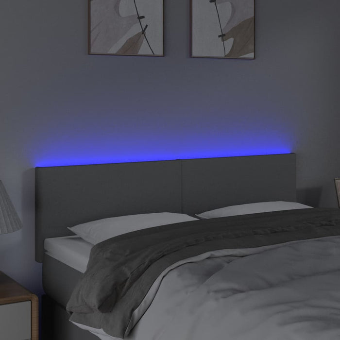 Tăblie de pat cu LED, gri deschis, 144x5x78/88 cm, textil - WALTI WALTI