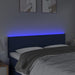 Tăblie de pat cu LED, albastru, 144x5x78/88 cm, textil - WALTI WALTI