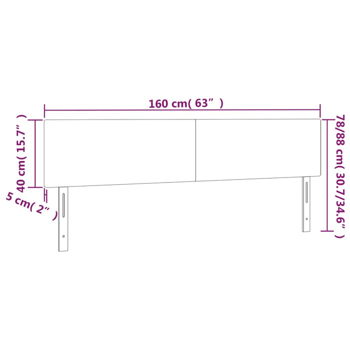 Tăblie de pat cu LED, gri închis, 160x5x78/88 cm, textil - WALTI WALTI