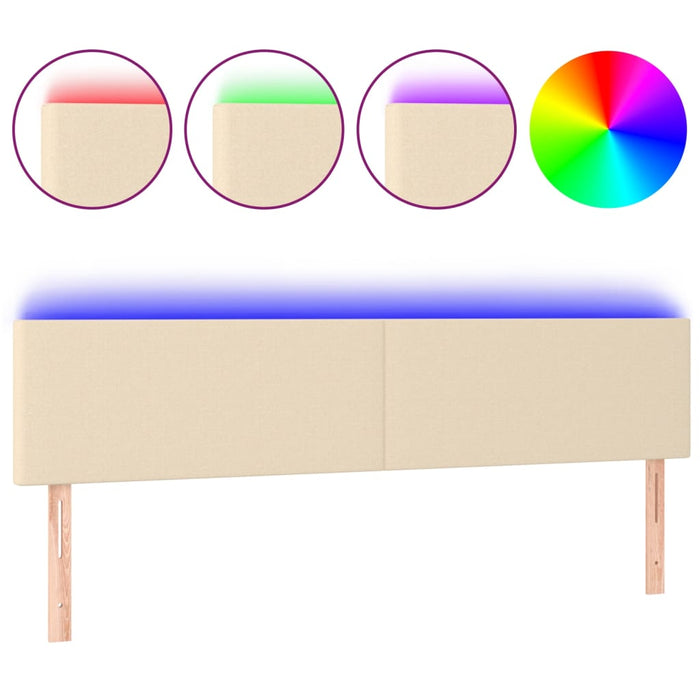 Tăblie de pat cu LED, crem, 160x5x78/88 cm, textil - WALTI WALTI