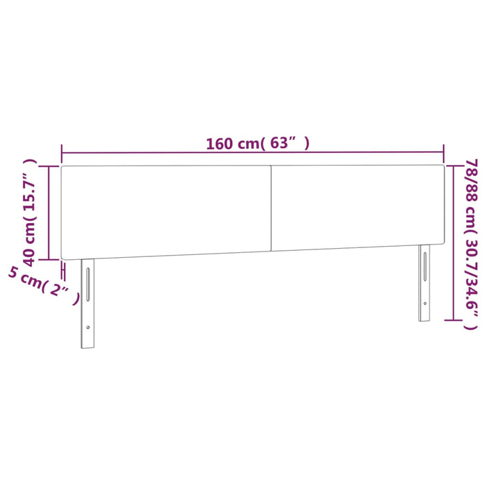 Tăblie de pat cu LED, crem, 160x5x78/88 cm, textil - WALTI WALTI