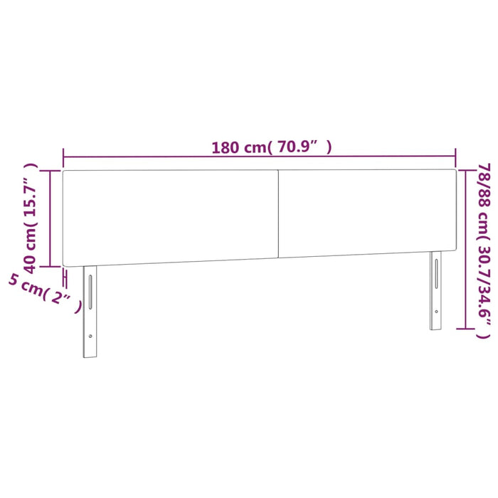 Tăblie de pat cu LED, gri deschis, 180x5x78/88 cm, textil - WALTI WALTI