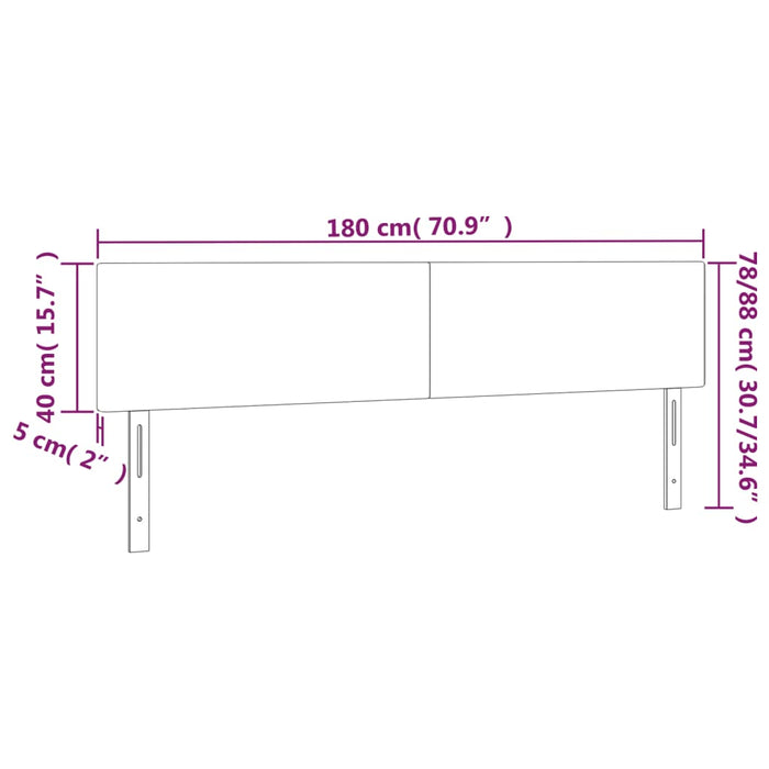 Tăblie de pat cu LED, negru, 180x5x78/88 cm, textil - WALTI WALTI