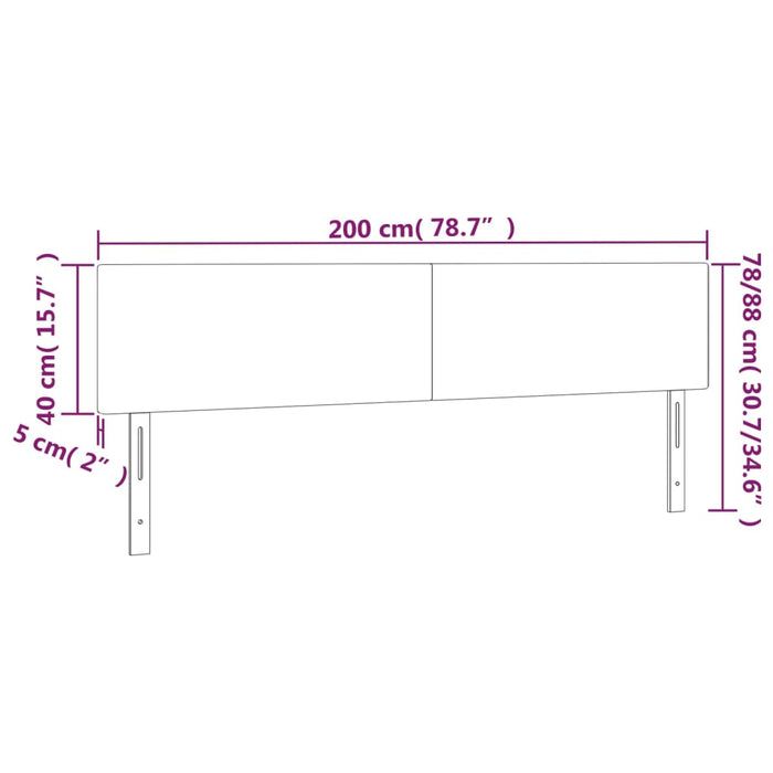 Tăblie de pat cu LED, negru, 200x5x78/88 cm, textil - WALTI WALTI
