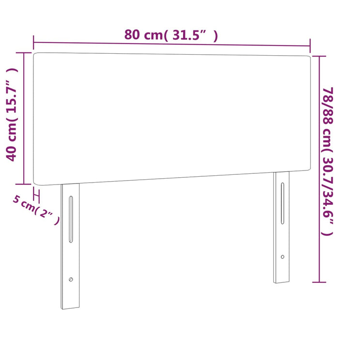 Tăblie de pat cu LED, gri deschis, 80x5x78/88 cm, catifea - WALTI WALTI