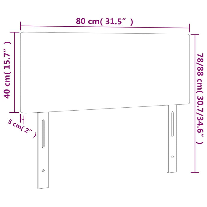 Tăblie de pat cu LED, albastru închis, 80x5x78/88 cm, catifea WALTI