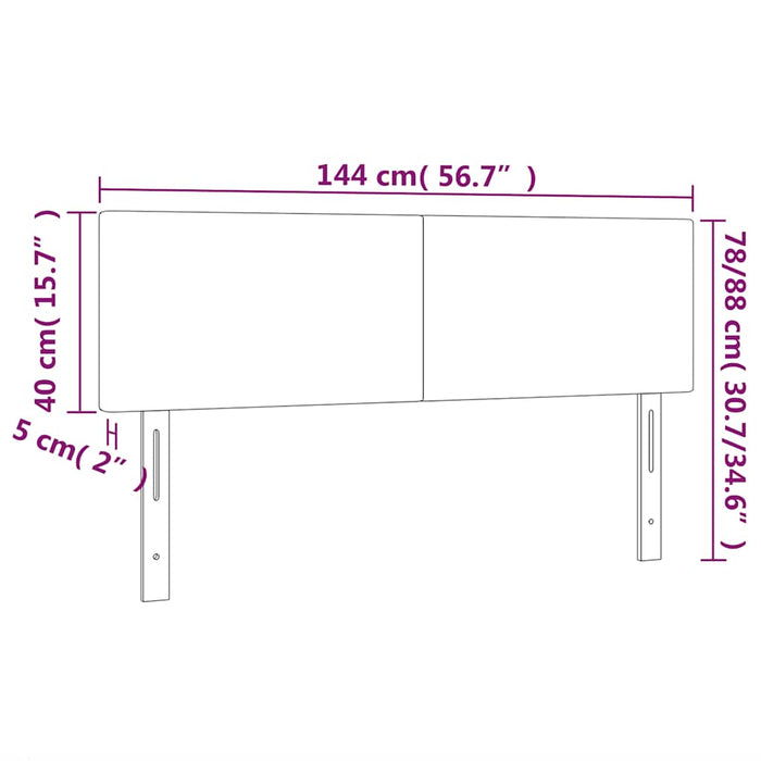 Tăblie de pat cu LED, verde închis, 144x5x78/88 cm, catifea WALTI
