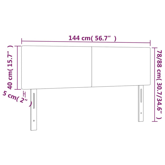 Tăblie de pat cu LED, roz, 144x5x78/88 cm, catifea - WALTI WALTI