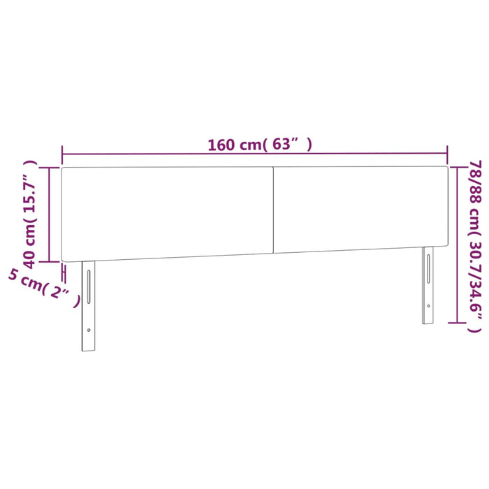 Tăblie de pat cu LED, gri deschis, 160x5x78/88 cm, catifea - WALTI WALTI