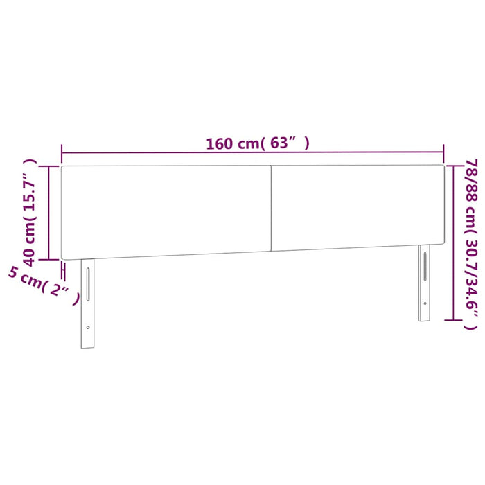 Tăblie de pat cu LED, albastru închis, 160x5x78/88 cm, catifea - WALTI WALTI