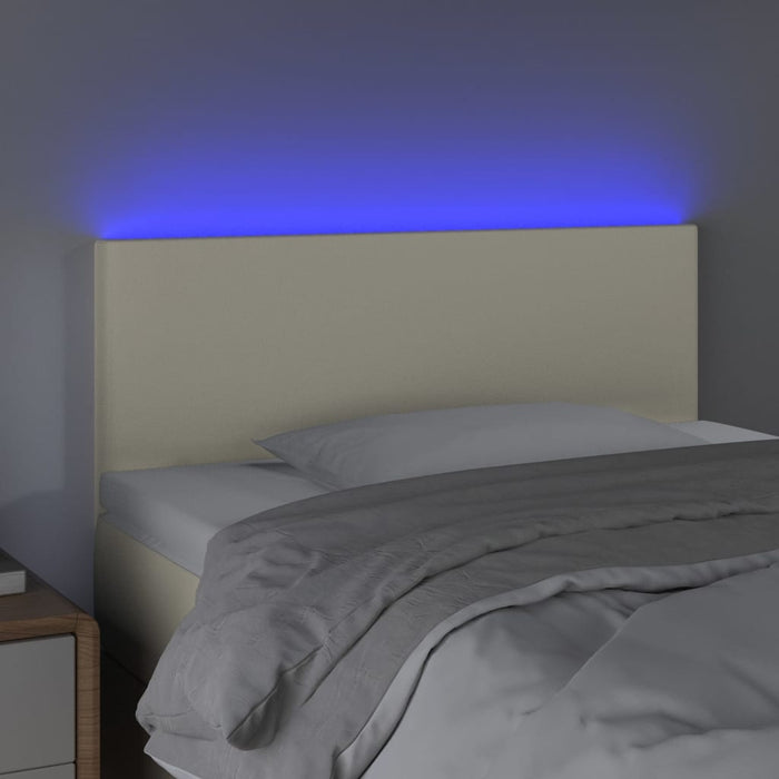 Tăblie de pat cu LED, crem, 80x5x78/88 cm, piele ecologică - WALTI WALTI
