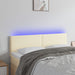 Tăblie de pat cu LED, crem, 144x5x78/88 cm, piele ecologică - WALTI WALTI
