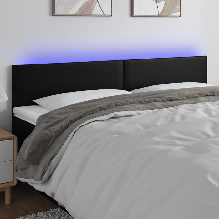 Tăblie de pat cu LED, negru, 180x5x78/88 cm, piele ecologică - WALTI WALTI