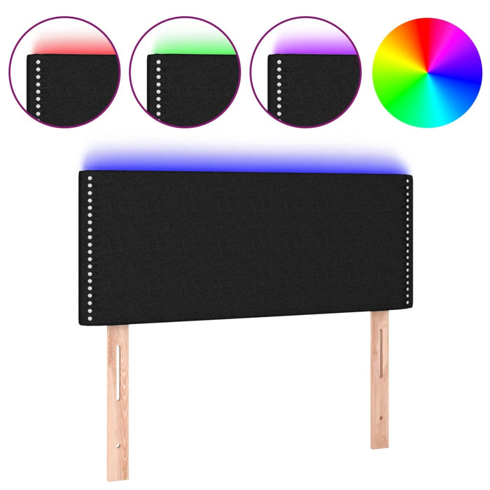 Tăblie de pat cu LED, negru, 80x5x78/88 cm, textil - WALTI WALTI