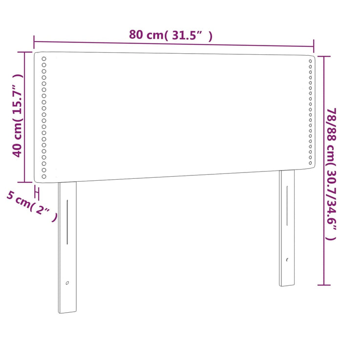Tăblie de pat cu LED, negru, 80x5x78/88 cm, textil - WALTI WALTI