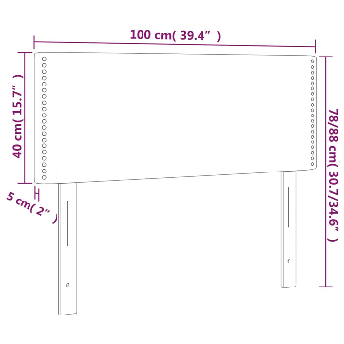 Tăblie de pat cu LED, gri deschis, 100x5x78/88 cm, textil - WALTI WALTI