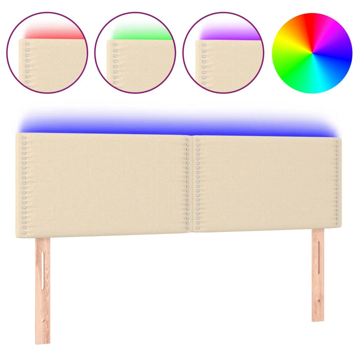 Tăblie de pat cu LED, crem, 144x5x78/88 cm, textil - WALTI WALTI