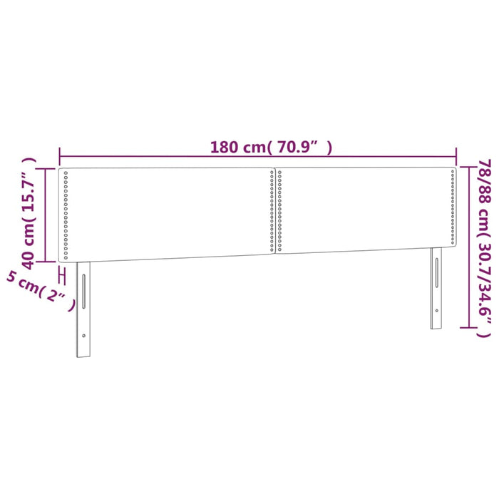 Tăblie de pat cu LED, gri taupe, 180x5x78/88 cm, textil - WALTI WALTI