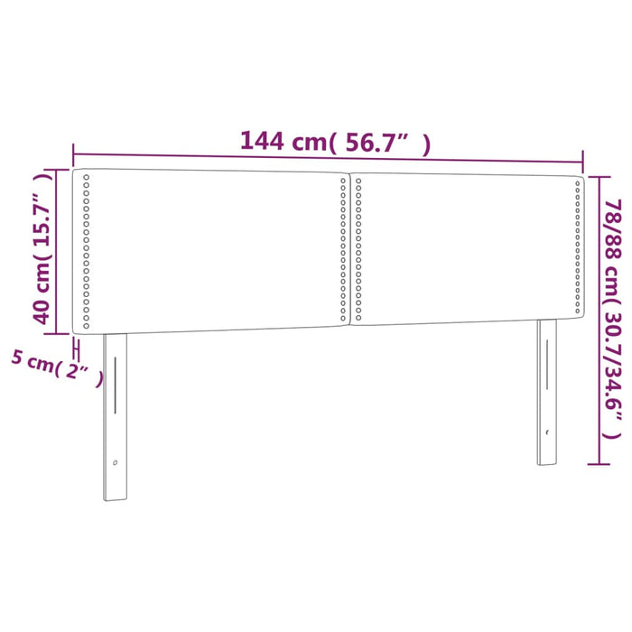 Tăblie de pat cu LED, gri deschis, 144x5x78/88 cm, catifea - WALTI WALTI