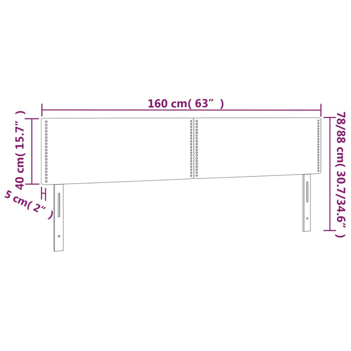 Tăblie de pat cu LED, gri deschis, 160x5x78/88 cm, catifea - WALTI WALTI